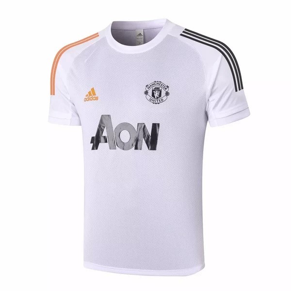 Maglia Formazione Manchester United 2020-2021 Bianco Arancione Nero